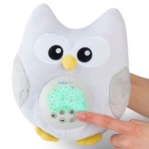 White & Gray Owl Night Light Plush - Soothing Sounds